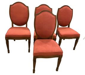 Four French Provincial Shield Back Dining Chairs