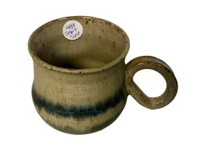 Handmade Ceramic Mug, Signed 4"h