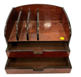 Wooden Desk Organizer 14.5"w 10"h 10"l