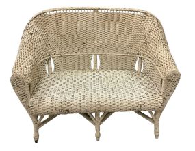 Antique Wicker Settee 48"w