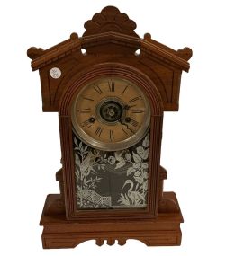 Victorian Style Walnut Mantle Clock