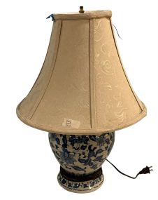 Modern Chinese Blue and White Ceramic Vase Lamp 20"h