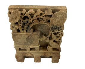 Chinese Carved Soupstone Bookend 6"h