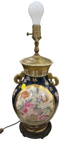 Hand Painted Porcelain Vase Lamp
