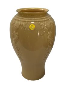Floral Glazed Ceramic Vase 16"h 7"d