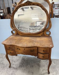 Antique Serpentine Bird's Eye Maple Vanity