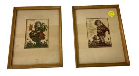 Two Framed Hummel Prints 9.5"h 7.5"w