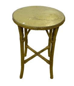 Painted Wicker Side Table 30"h