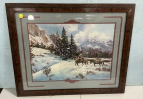 Framed Mountain Man Print by Lee Parkinson 26"h., 32"w