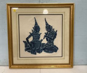 26"h, 25"w Thai temple rubbing