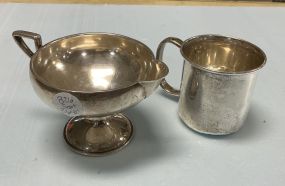 Sterling Baby Cup and Weighted Sterling Creamer