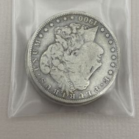 Two Morgan Dollars (1900 o and 1896) and One 1922 Peace Dollar 90% Silver