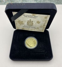 1990 Canadian Flag's 25th Anniversary Gold and Silver Coin 200 Dollars