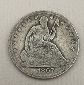 1867 USA Seated Liberty Half Dollar