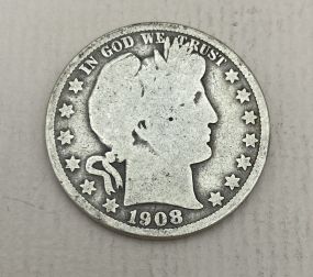 1908-O USA Barber Half Dollar