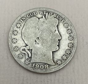1908-O USA Barber Half Dollar