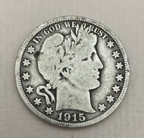 1915-D USA Barber Half Dollar
