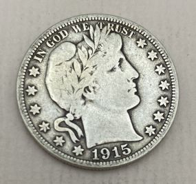 1915-D USA Barber Half Dollar