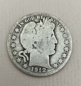1912-S USA Barber Half Dollar