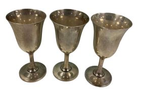 18.060 ozt Three Wallace Sterling Goblets 7"h