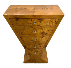34"h., 27"w, 14"d Art Deco Style Triangular Commode