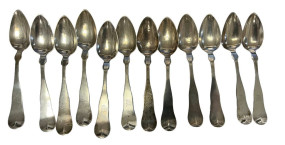 6.160 ozt Whitney and Osgood Lewiston 1868-1874 Coin Silver Spoons