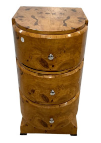 33"h., 16"w., 20"d Pair of Boho Deco Style Burl Wood Nightstands