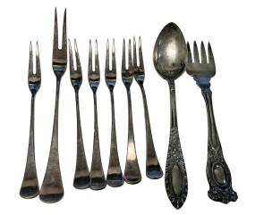 3.750 ozt cocktail forks, spoon, and 1920 Fork