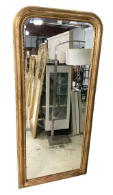 78" x 35" Louis Philippe Reproduction Gold Gilt Mirror