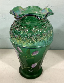 Signed Sharon Hart Fenton Vase