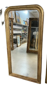 70" x 35" Louis Philippe Reproduction Gold Gilt Mirror