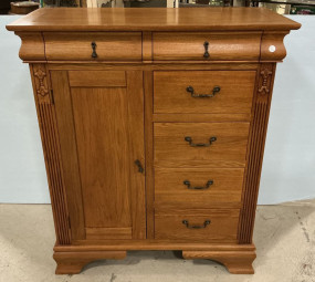 Country French Oak Gentleman's Chest 50"h., 44"w.