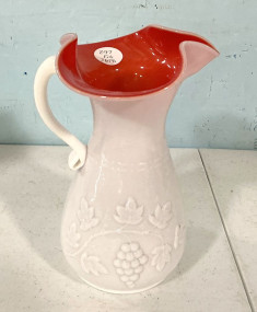Milk Glass Pitcher 8 1/2"