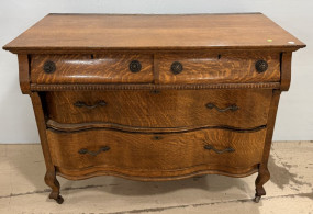 Victorian Serpentine Oak Dresser 35"h, 47"w