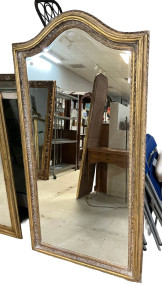 76" x 38" Louise Philippe Reproduction Gold Gilt Mirror