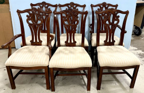 6 Late 20th Century Chippendale Dining Chairs