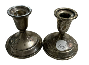 Pair of Weighted Towle Sterling Candle Holders 4"