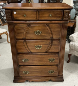 Late 20th Century Cherry Chest of Drawers 52"h., 37"w