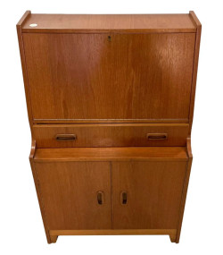 Mid Century Modern Danish Teak Secretary Desk 39"h., 24"w., 12"d