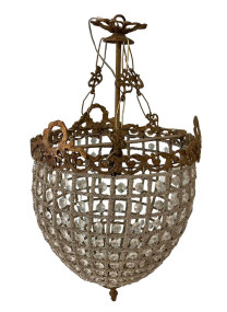 23" French Empire Reproduction Acorn Beaded Chandelier