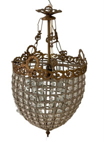 23" French Empire Reproduction Acorn Beaded Chandelier