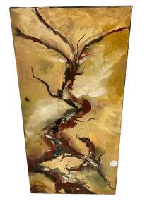 Signed Janice Robbins Absrat Painting 24"h., 12"w