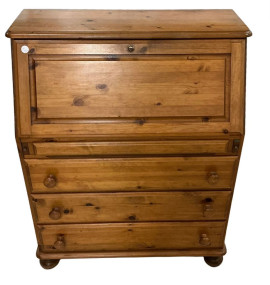 Pine Drop Front Secretary Desk 42"h., 34"w, 17"d