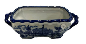 Victoria Ware Blue and White Planter 5"h., 13"w