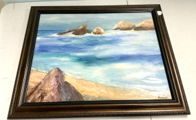 Signed Chelsea Burnett Shore Line Painting