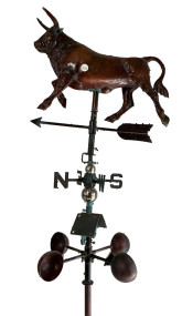 80" Copper Bull Weather Vane
