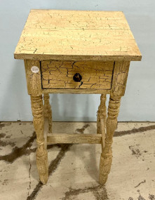 Crackle Distressed Side Table 28"h., 15"w
