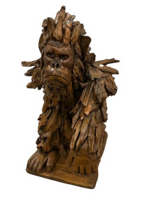 Hand Crafted Wood Bigfoot Sculpture