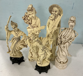 Five Resin Asian Sculptures 11"