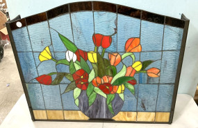 Stain glass Fire Screen 27"h., 48"w
